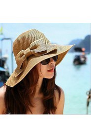 Korean Version Of The Collapsible Sun Beach Summer Straw Bow Hat