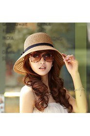 Women Vintage/Casual Summer Cotton Blends/Straw Floppy Bucket Sun Hat