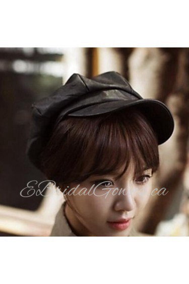 Women Leather Beret Hat , Work/Casual All Seasons