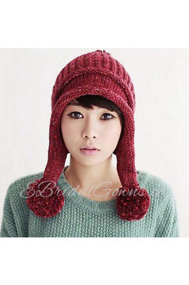 Women Knitwear Korean Cute Balls Wool Knit Hat