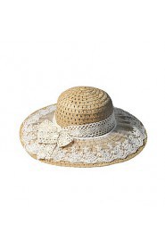 Lace Bow Ms. Collapsible Sun Straw Beach Hat