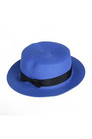 England Bow Spring And Summer Female Beach Sun Flat Top Hat