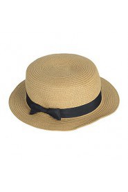 England Bow Spring And Summer Female Beach Sun Flat Top Hat