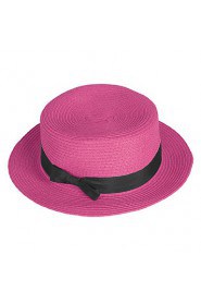 England Bow Spring And Summer Female Beach Sun Flat Top Hat