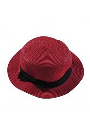 England Bow Spring And Summer Female Beach Sun Flat Top Hat