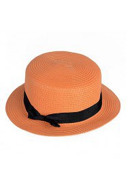 England Bow Spring And Summer Female Beach Sun Flat Top Hat