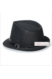 Short Eaves Linen Belt Buckle British Jazz Hat