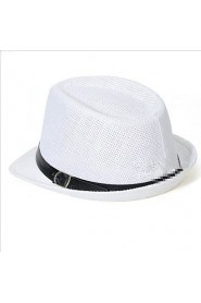 Short Eaves Linen Belt Buckle British Jazz Hat