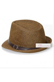 Short Eaves Linen Belt Buckle British Jazz Hat