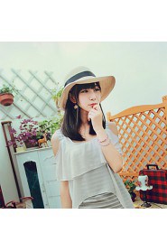 Women Straw Bow Fedora Hat,Cute/ Party/ Casual Spring/ Summer/ Fall