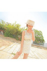 Women Lace/ Straw Flowers Fedora Hat,Cute/ Party/ Casual Spring/ Summer/ Fall