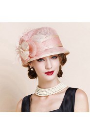 Women Party Summer Linen Bowler/Cloche Hat