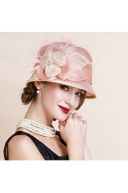 Women Party Summer Linen Bowler/Cloche Hat