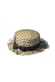 Ms. Wheat-colored Sun Lace Gauze Beach Hat