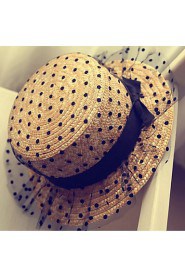 Ms. Wheat-colored Sun Lace Gauze Beach Hat