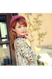 Women Vintage Candy Color British Folding Edge Wool Bowler Hats