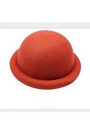 Women Vintage Candy Color British Folding Edge Wool Bowler Hats