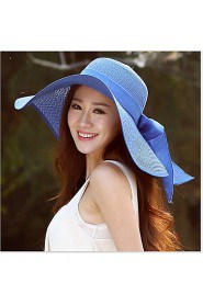 Summer Straw Bow Floppy Hat