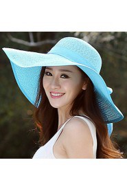 Summer Straw Bow Floppy Hat