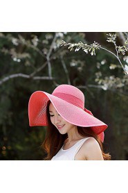 Summer Straw Bow Floppy Hat