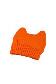 Orecchiette Devil Horn Fluorescent Wool Knitted Cute Hat In Autumn And Winter