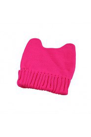 Orecchiette Devil Horn Fluorescent Wool Knitted Cute Hat In Autumn And Winter