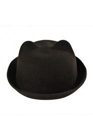 Women Vintage Casual Orecchiette Flanging Dome Cashmere Wool Solid Color Bear Hat