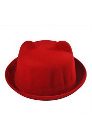 Women Vintage Casual Orecchiette Flanging Dome Cashmere Wool Solid Color Bear Hat