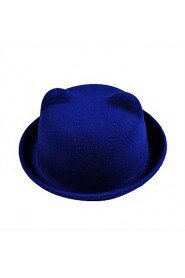 Women Vintage Casual Orecchiette Flanging Dome Cashmere Wool Solid Color Bear Hat