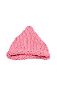 Women Hand Knitted Wool Casual Tapered Curling Candy-colored Monochrome Hat