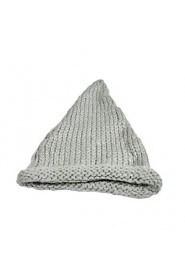 Women Hand Knitted Wool Casual Tapered Curling Candy-colored Monochrome Hat