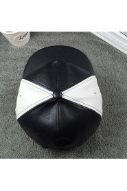 Unisex Leather Casual Stitching Color Hip-hop Baseball Outdoor Fashion Hat