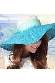 Women Straw Bow Floppy Hat,Party/ Casual/ Fashion Spring/ Summer/ Fall