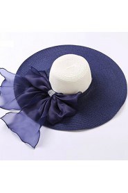 Women Straw Bow Floppy Hat,Party/ Casual/ Fashion Spring/ Summer/ Fall