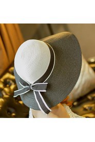 Women's Wide Brim Bowknot Floppy Beach Straw Sun Hat