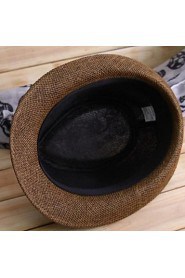 Unisex Straw Fedora Hat , Casual Summer