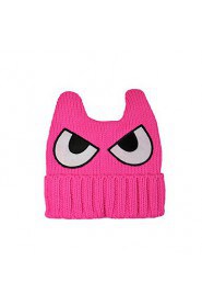 Fashion Wool Eyes Decorated Female Knitted Warm Ear Protection Cap