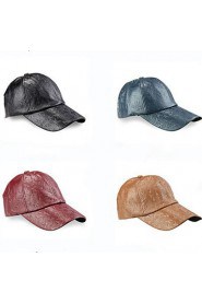 Women Pure Color Pentagram Obscure Leather Baseball Cap