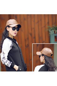 Women Pure Color Pentagram Obscure Leather Baseball Cap