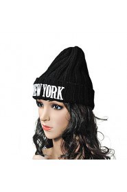 Unisex Letter Embroidered Wool Knitted Korean Version Of Solid Color Pointy Hat