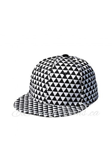 Women Wool Spring Fluorescent Color Triangle Geometric Grid Pattern Hip-hop Visor Hat