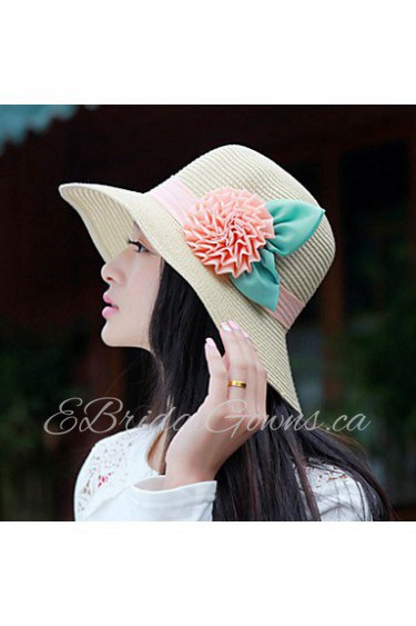 Women Straw Flowers Fedora Hat,Party/ Casual Spring/ Summer/ Fall