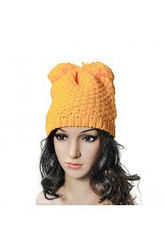 knitted Female Autumn And Winter Wool Cat Ears Wool Cap