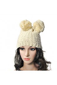 knitted Female Autumn And Winter Wool Cat Ears Wool Cap