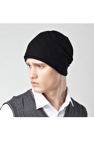 Unisex Cotton Warm Fashion Pure Color Wool Knit Caps