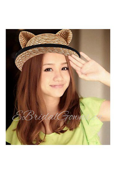 Summer Sun Holiday Beach Parent-child Orecchiette Cute Straw Dome Curling Hat