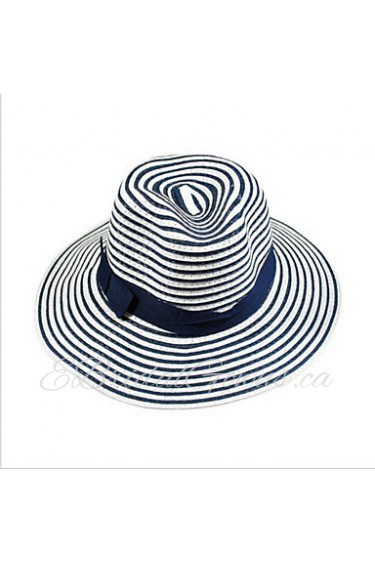 Korea Blue And White Striped Bow Visor