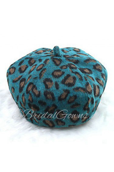 Cute Leopard Fur Beret Painter Warm Hat