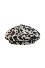 Cute Leopard Fur Beret Painter Warm Hat