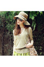 Women Straw Solid Sun Floppy Hat,Cute/ Party/ Casual Spring/ Summer/ Fall